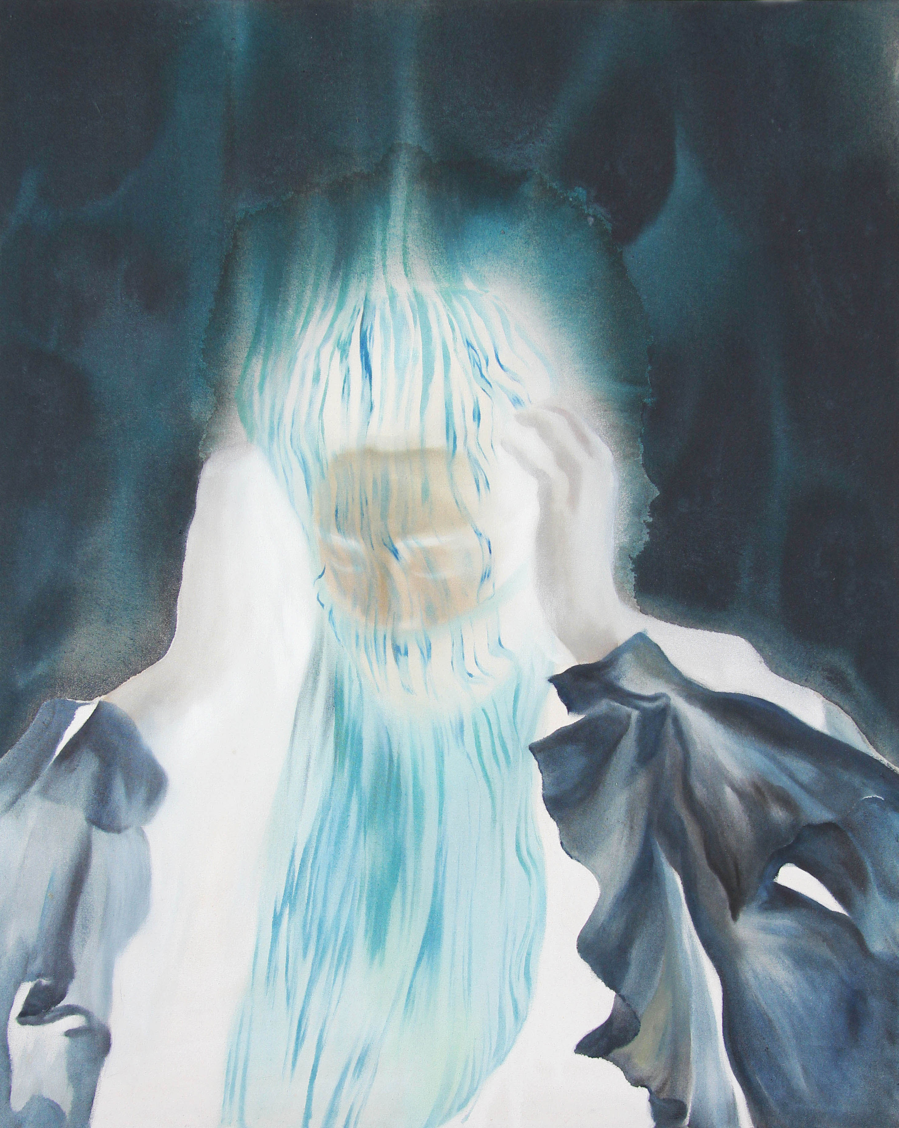 Evaporation watercolor1 ,oil on canvas 2022 80x100cm