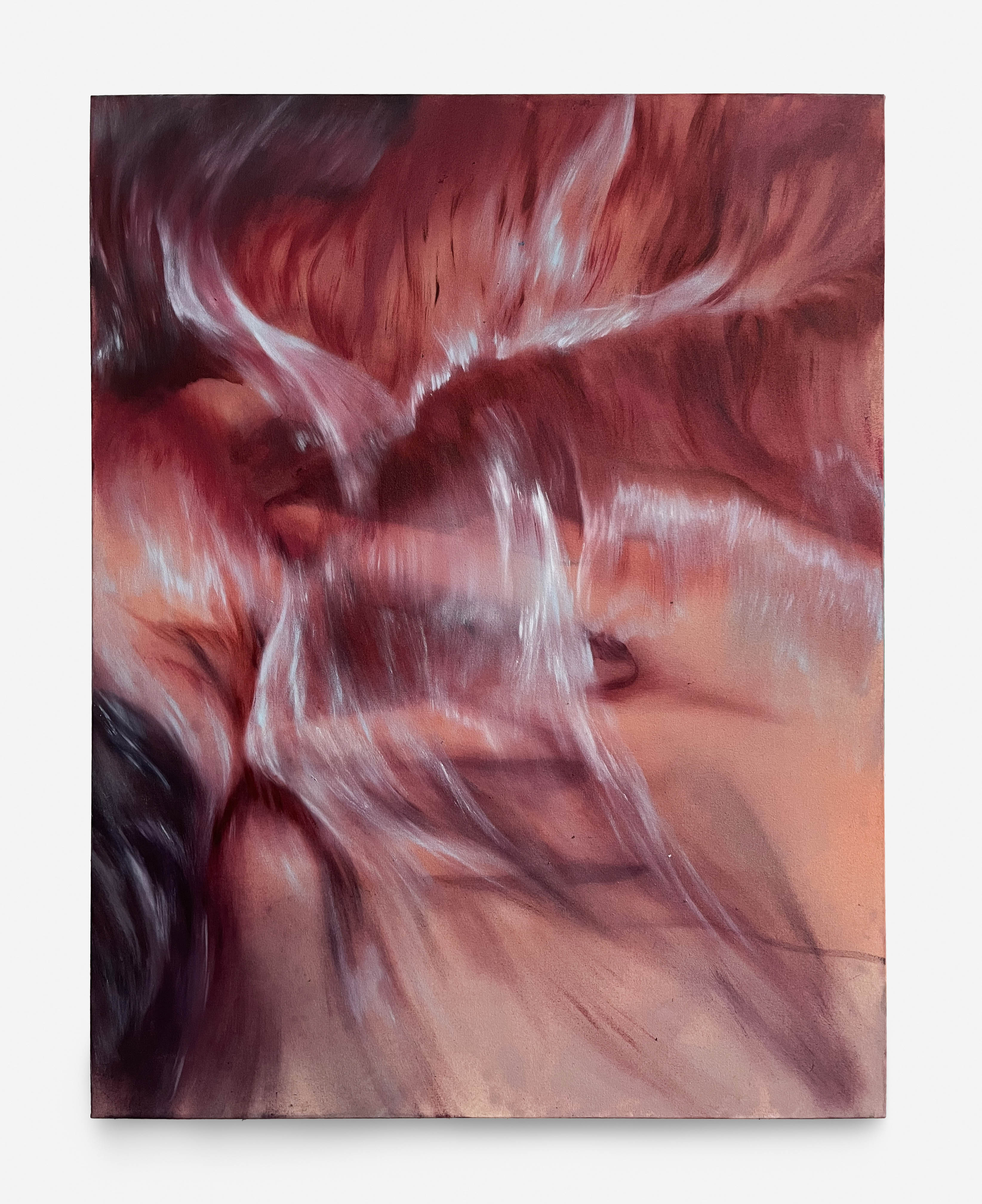 Tangled Embers  70x90cm 2024 pigment,oil on canvas