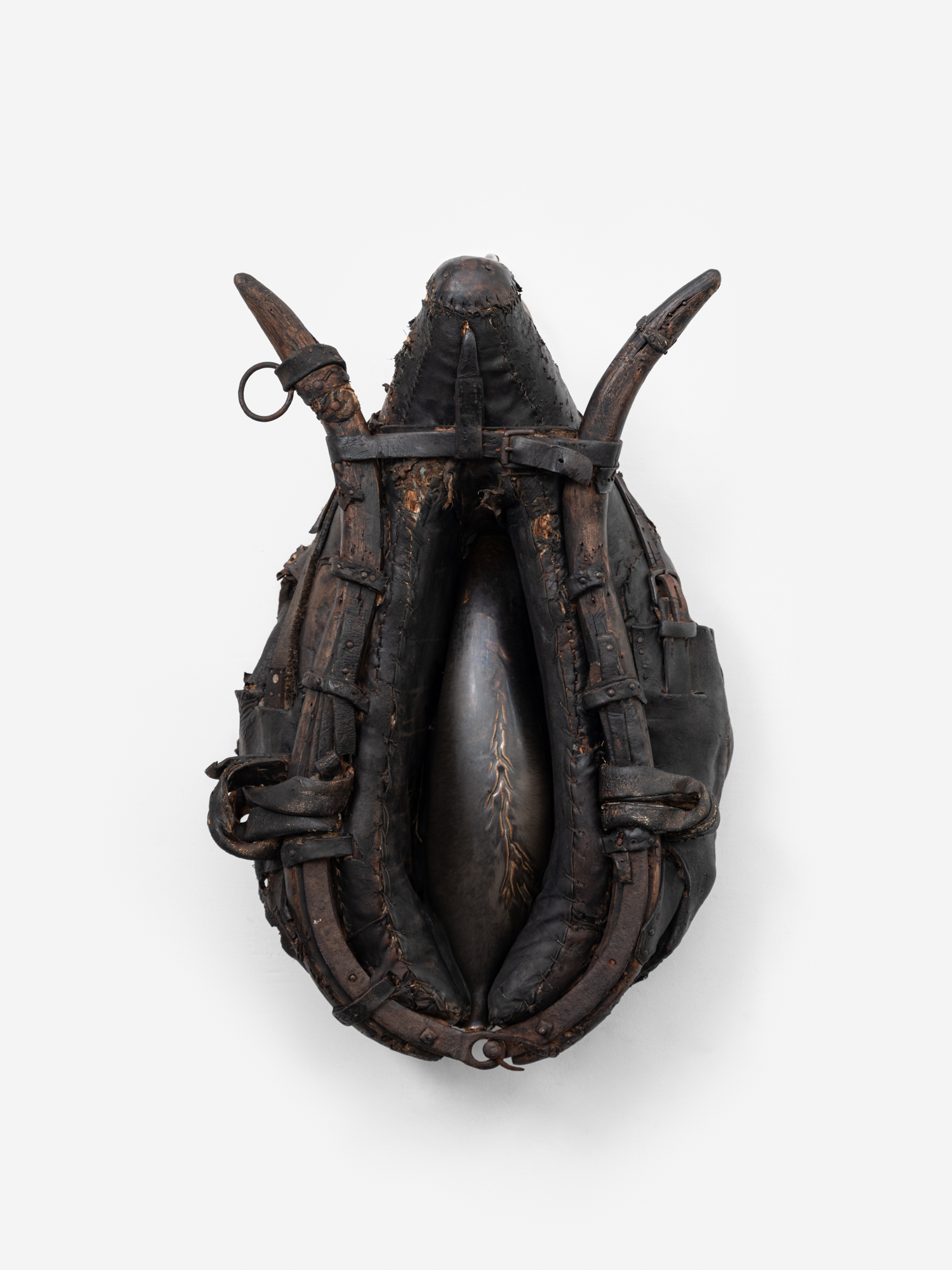 Cocoon 68x48cm 2024 ceramic,leather,fabric,steel